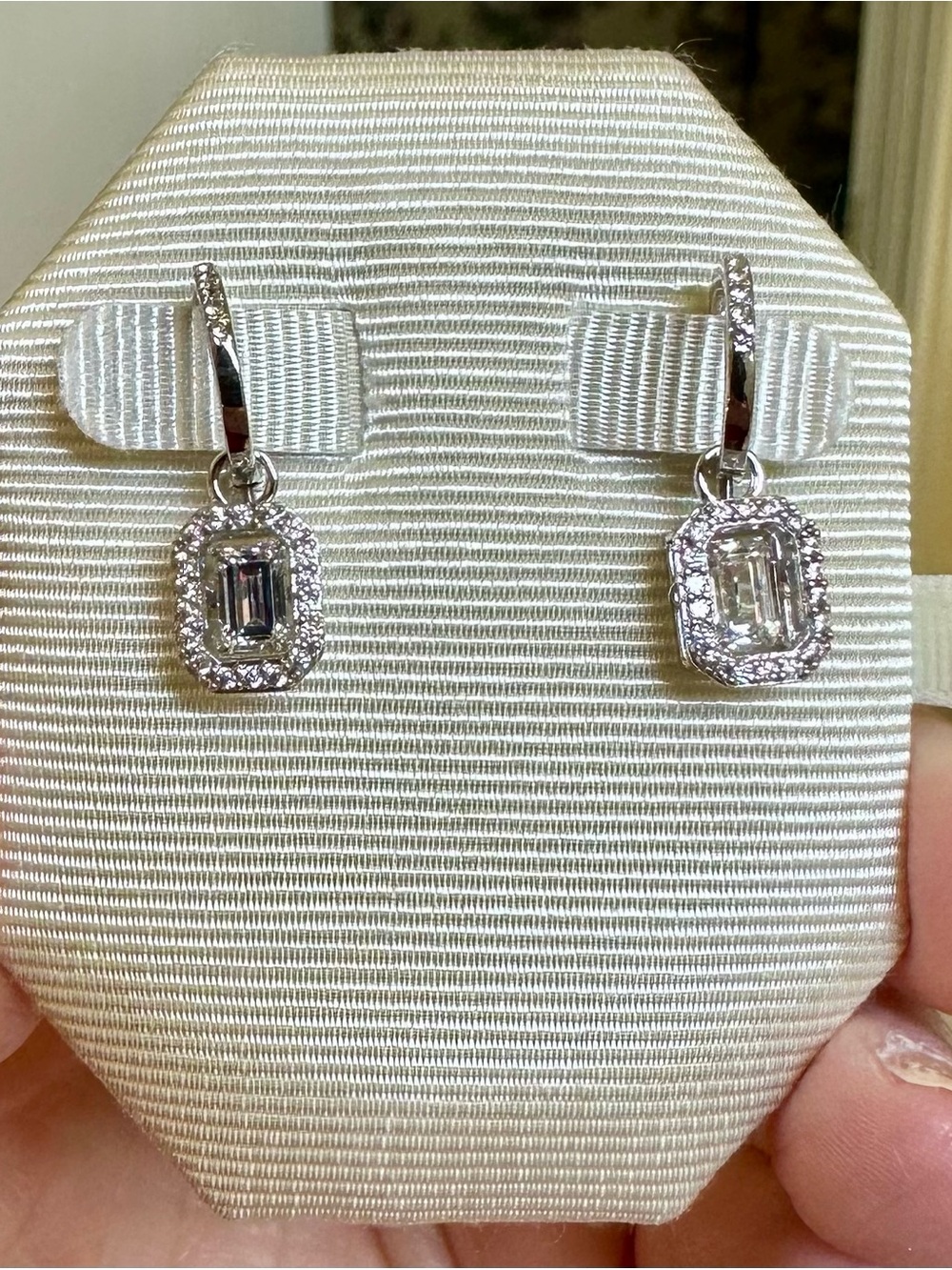 🆕 Swarovski Millenia Drop Earrings Octagon Cut White Rhodium Plated NWT - Picture 8 of 14